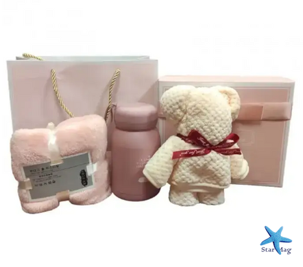 Подарочный набор Simple Life ∙ Праздничный комплект (термокружка, полотенце, игрушка)