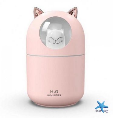 Увлажнитель воздуха Котик Humidifier H2O Cat USB Диффузор с подсветкой – ночником, 300мл