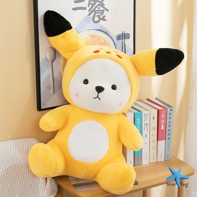 Мягкая игрушка Мишка Пикачу в костюме с съемным капюшоном · Плюшевый медвежонок Pikachu, 40 см