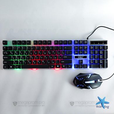 Игровой комплект Геймерская клавиатура с RGB подсветкой + Мышь COMBO GAMER K01