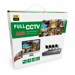 Набор камер видеонаблюдения DVR белый &bull; Комплект Full CCTV AHD 1080P с регистратором для дома, офиса, склада, магазина и участка
