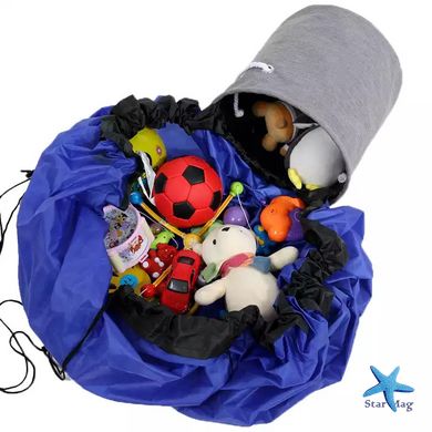 Детская сумка – мешок для игрушек 2 в 1: Игровой коврик + Корзина для хранения