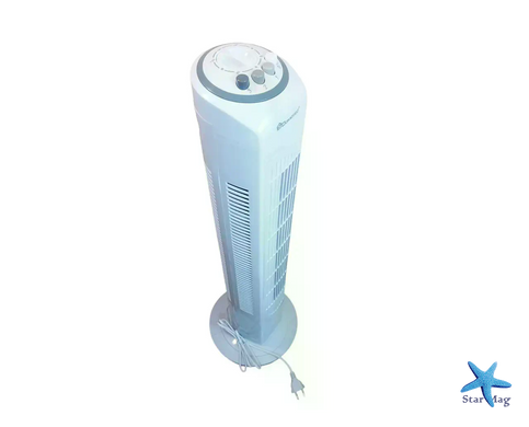 Колонный напольный вентилятор DOMOTEC MS-1627 White Tower Fan с таймером и поворотом &bull; Башенный вентилятор 45 Вт на 3 скорости для дома и офиса