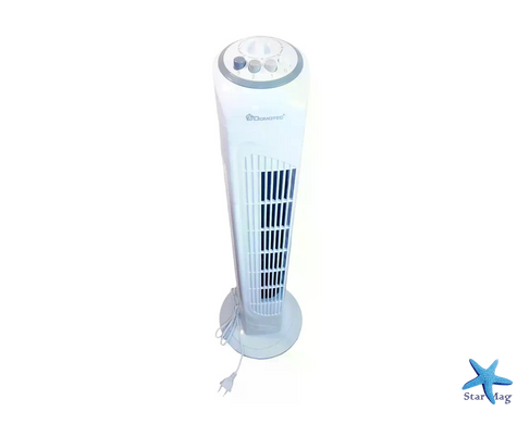Колонный напольный вентилятор DOMOTEC MS-1627 White Tower Fan с таймером и поворотом &bull; Башенный вентилятор 45 Вт на 3 скорости для дома и офиса