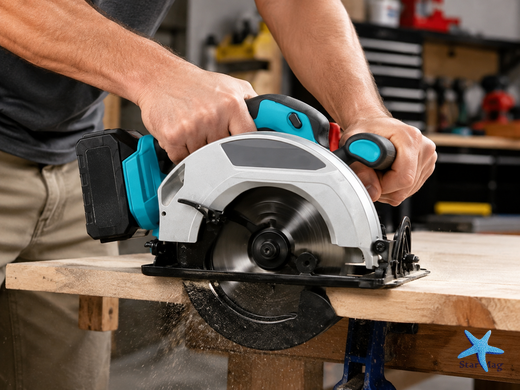Аккумуляторная циркулярная пила DOMOTEC 7&Prime; 96V &bull; Беспроводная дисковая пила DOMOTEC 7&Prime; 96V 800 Вт с диском 185 мм и 2 аккумуляторами для дерева