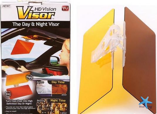 Антибликовый козырек для автомобиля HD Vision Visor Clear View, защита от солнца, фонарей, фар PR1
