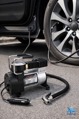 Автомобильный компрессор 12V Air pump AND XL-823 для шин &bull; Портативный насос от прикуривателя для авто, внедорожника, микроавтобуса