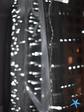 Гирлянда штора на окно 212 LED 3х2м Цвет свечения: Холодный белый, с коннектором (7154)