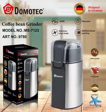 Кавомолка Domotec MS-7123 300 Вт &bull; Електрична ножова кавомолка Domotec MS-7123 на 60 г з імпульсним режимом для кави та спецій
