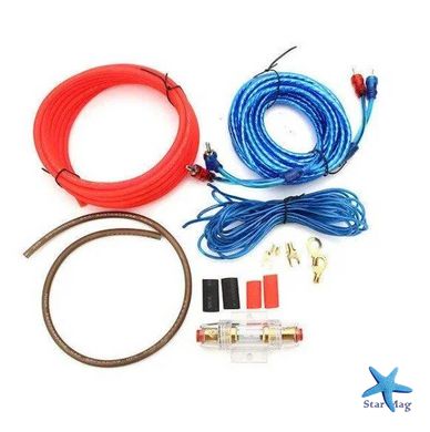 Набор акустических кабелей для подключения усилителя сабвуфера ∙ Комплект проводов HTS MJ-8 1500W