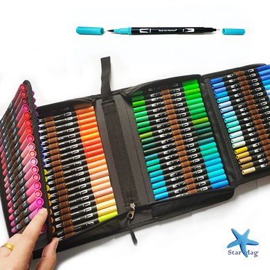 Профессиональный набор двусторонних акварельных маркеров, 100 шт · Художественные фломастеры для рисования в пенале