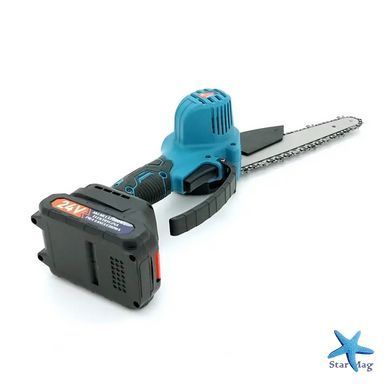Акумуляторна міні-пила Chain Saw з двома шинами 6" і 8" &bull; Універсальна ланцюгова пила 24V для саду та дачі