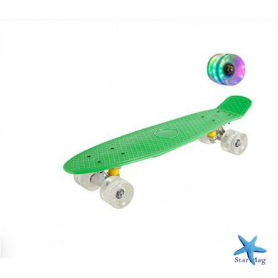 Пенні борд Penny board Дитяча скейт дошка з підсвіткою колес Fish Skateboards