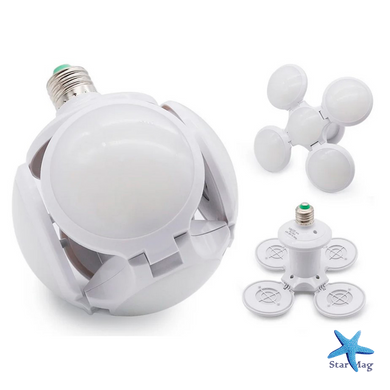 Раскладная светодиодная LED лампа – светильник в патрон складывающаяся лампочка с лопастями Football UFO LED Lamp 40Вт E27