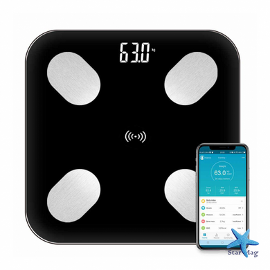 Умные Bluetooth смарт-весы напольные электронные с приложением для смартфона до 180 кг