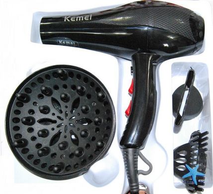 Профессиональный фен для волос Kemei KM 8892, мощность 1000Вт, диффузор CG23 PR4