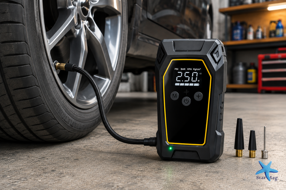 Пускозарядное устройство K5 4000A &bull; Автомобильный Jump Starter 12V с компрессором 150 PSI, Power Bank 16000 мАч и LED-фонарем