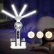Настільна LED-лампа KRX-1011 з вентилятором, годинником і підставкою &bull; Акумуляторний світильник із дисплеєм, сенсорним керуванням і 3 режимами світла для роботи, навчання та дому