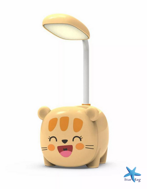 Дитяча настільна акумуляторна лампа Quite Light EL-2177 ∙ Портативний бездротовий USB світильник з органайзером для зберігання приладдя ∙ 3 режими свічення