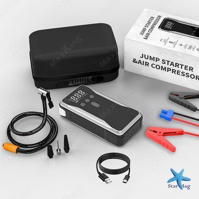 Пускозарядное устройство S3 10400 мАч &bull; Автомобильный Jump Starter 12V с компрессором, USB-C, цифровым дисплеем и LED/SOS