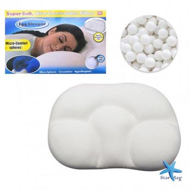 Анатомическая подушка для сна Egg Sleeper с шариковым наполнителем