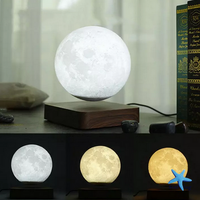 Настольный магнитный светильник Magnetic Moon Light ∙ Левитирующая магнитная сенсорная 3D лампа – ночник Луна