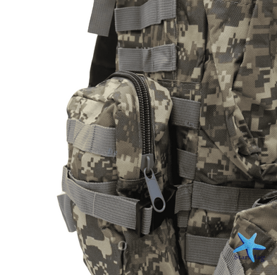 Багатофункціональний армійський рюкзак B08 Pixel 55L із системою MOLLE ∙ Тактичний рюкзак із підсумками B08 Pixel 55L