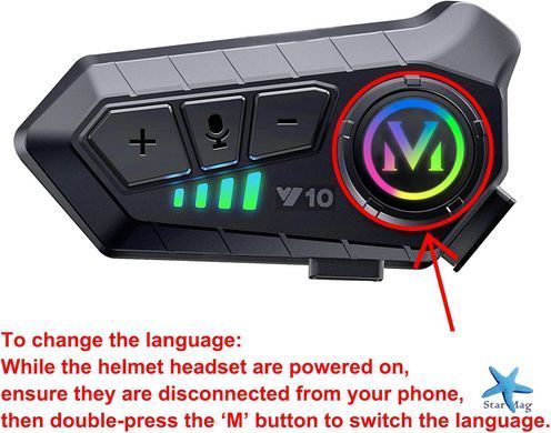 Беспроводная мотогарнитура Y10 с мягким микрофоном и Bluetooth 5.3 ∙ Универсальная мотогарнитура Y10 для шлема