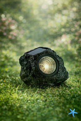 Садовий світильник Garden Light Stone на сонячній батареї ∙ Декоративний LED світильник-камінь для саду, газону, доріжок і ландшафтного підсвічування