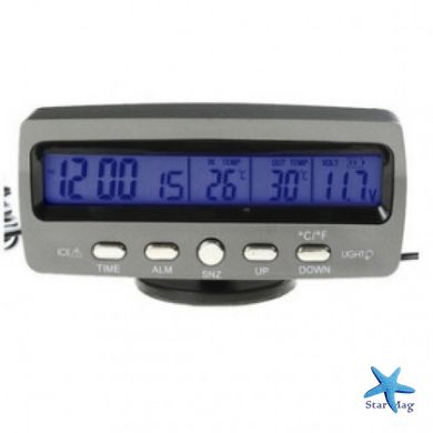 Автомобильные часы с термометр и вольтметром VST 7045v CG10 PR3