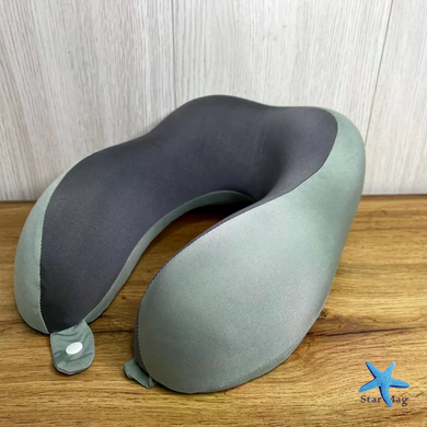 Подушка для шеи U-образная Memory Foam 28&times;26&times;12 см &bull; Дорожная подушка с эффектом памяти для сна, отдыха, поездок, самолета, авто и офиса