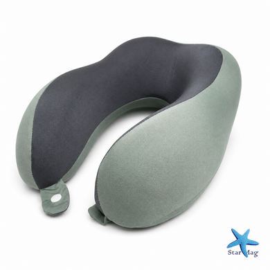 Подушка для шеи U-образная Memory Foam 28&times;26&times;12 см &bull; Дорожная подушка с эффектом памяти для сна, отдыха, поездок, самолета, авто и офиса