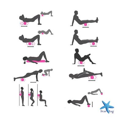 Масажний йога – ролер для МФР масажу спини, шиї, ніг Рельєфний валик - ролик для йоги та фітнесу