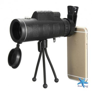 Монокуляр бинокль PANDA 40x60 PRO с ночным видением с креплением держателем для телефона и подставкой