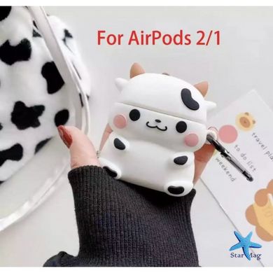 Силіконовий захисний 3D чохол для кейсу навушників Apple AirPods з карабіном