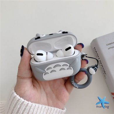 Силіконовий захисний 3D чохол для кейсу навушників Apple AirPods з карабіном