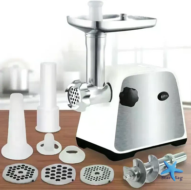 М'ясорубка DOMOTEC MS-2028 4500 Вт &bull; Електрична м'ясорубка DOMOTEC MS-2028 3в1 з реверсом, овочерізкою та соковижималкою