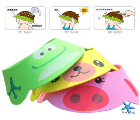 Дитячий регульований козирок для миття голови та стрижки Baby Shower Cap · Захисна шапочка для купання дитини