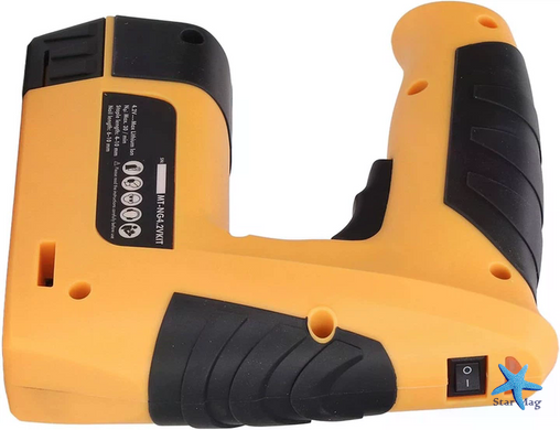 Электростеплер аккумуляторный MLD AT-ST42 для скоб и гвоздей &bull; Степлер строительный электрический USB для мебели, обивки, ремонта и монтажных работ