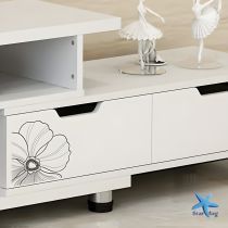 Стенка у вітальню під TV STL-MD 80 &bull; Сучасна біла тумба для телевізора до 65" з відкритими полицями