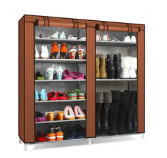 Шкаф для обуви Shoe Cabinet тканевый двухсекционный органайзер с полочками