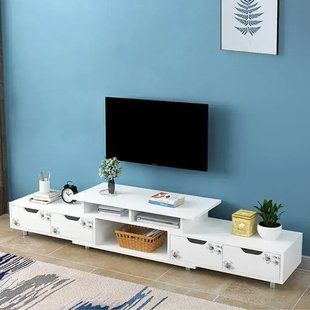 Стенка в гостиную под TV STL-MD 80 &bull; Современная белая тумба для телевизора до 65" с открытыми полками
