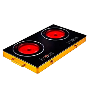 Плита инфракрасная на 2 конфорки Domotec MS-5881 ∙ Электроплита двухконфорочная 3500 Вт ∙ Сенсорное управление