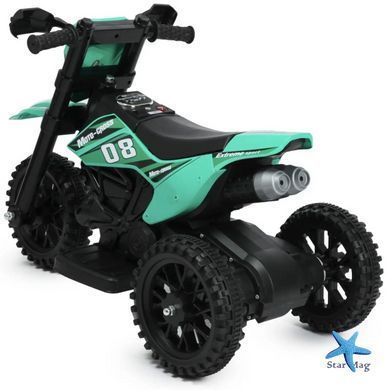 Детский электромотоцикл Cool Mountain 26X-130 зеленый с LED и музыкой &bull; Детский электрический мотоцикл Cool Mountain 26X-130 с пультом, USB и аккумулятором зеленый
