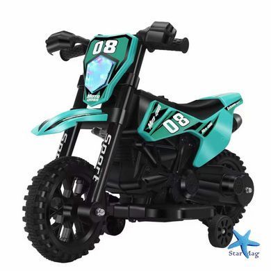 Детский электромотоцикл Cool Mountain 26X-130 зеленый с LED и музыкой &bull; Детский электрический мотоцикл Cool Mountain 26X-130 с пультом, USB и аккумулятором зеленый