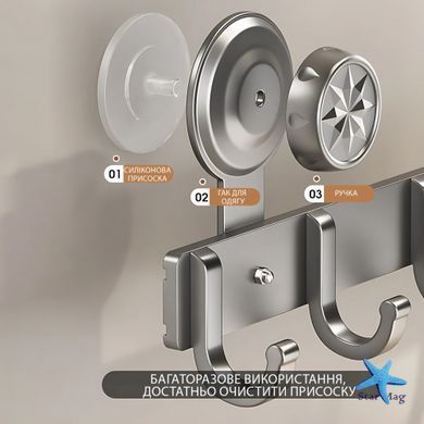 Металлическая вешалка на дверь Storage rack AND 101-20 черная &bull; Навесные крючки в стиле ЛОФТ для одежды, полотенец, сумок и аксессуаров