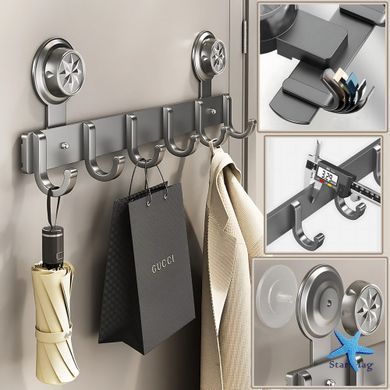 Металлическая вешалка на дверь Storage rack AND 101-20 черная &bull; Навесные крючки в стиле ЛОФТ для одежды, полотенец, сумок и аксессуаров