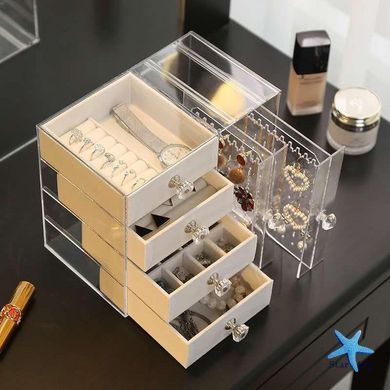 Шкатулка для хранения ювелирных украшений AND XL-1831 Makeup Box &bull; Органайзер для колец, сережек, цепочек, косметики и аксессуаров