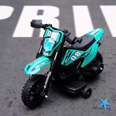 Детский электромотоцикл Cool Mountain 26X-130 зеленый с LED и музыкой &bull; Детский электрический мотоцикл Cool Mountain 26X-130 с пультом, USB и аккумулятором зеленый