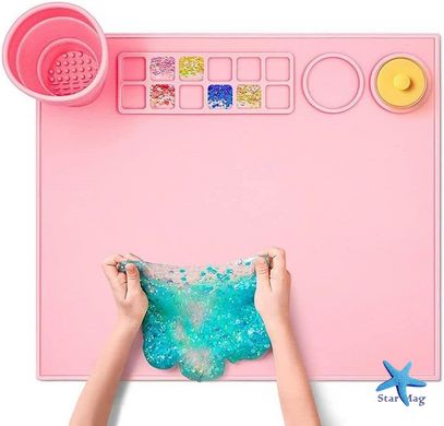 Силиконовый коврик для рисования и творчества с палитрой для смешивания красок